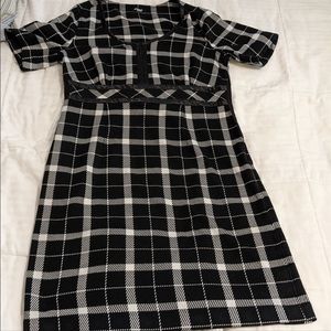 MetroStyle plaid bodycon dress, EUC